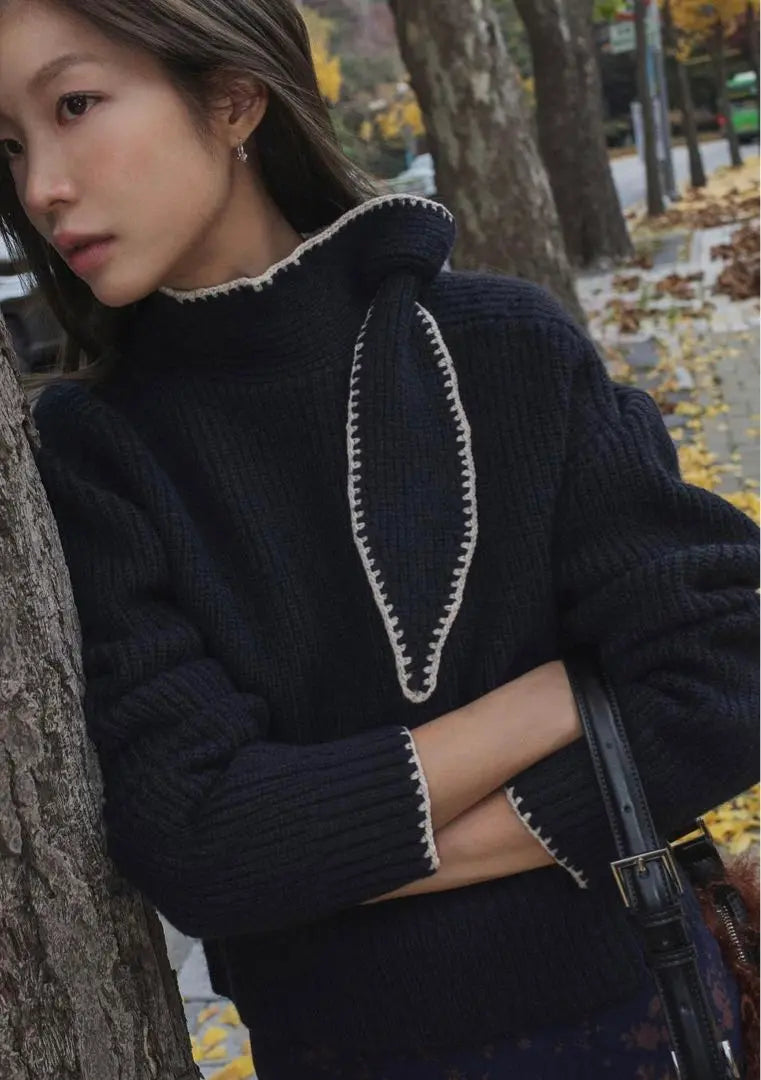 ZARA knit sweater with ribbon | ZARA リボン付き ニット セーター