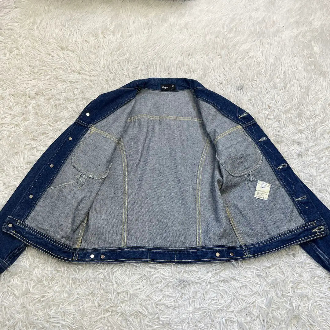 [Productos hermosos y raros] AGNES B Chaqueta vaquera Vintage 90S tokgove | 【希少美品】agnes b デニムジャケット ヴィンテージ 90S ​​トカゲロゴ