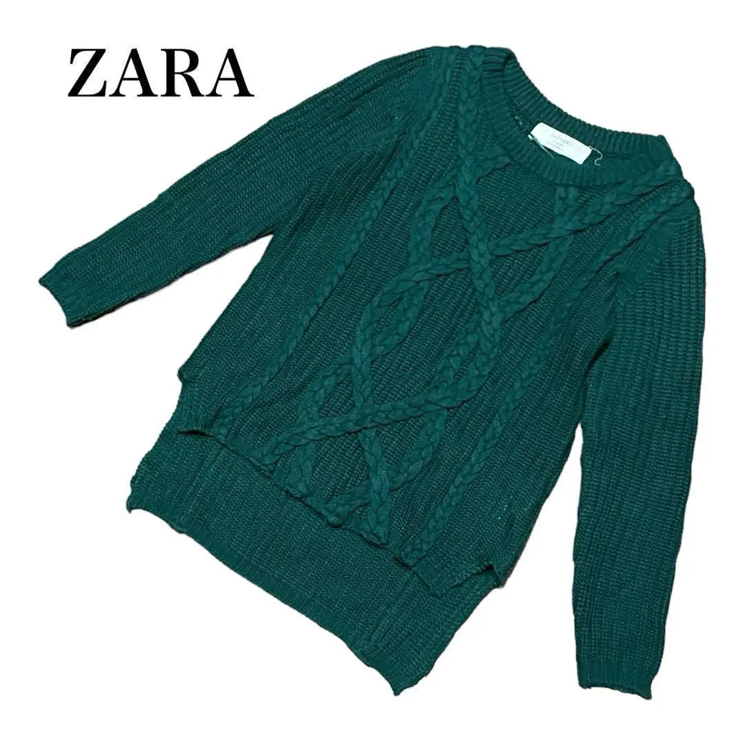 [ZARA KNIT] Ladies Tops Knit Sweater Green Cute