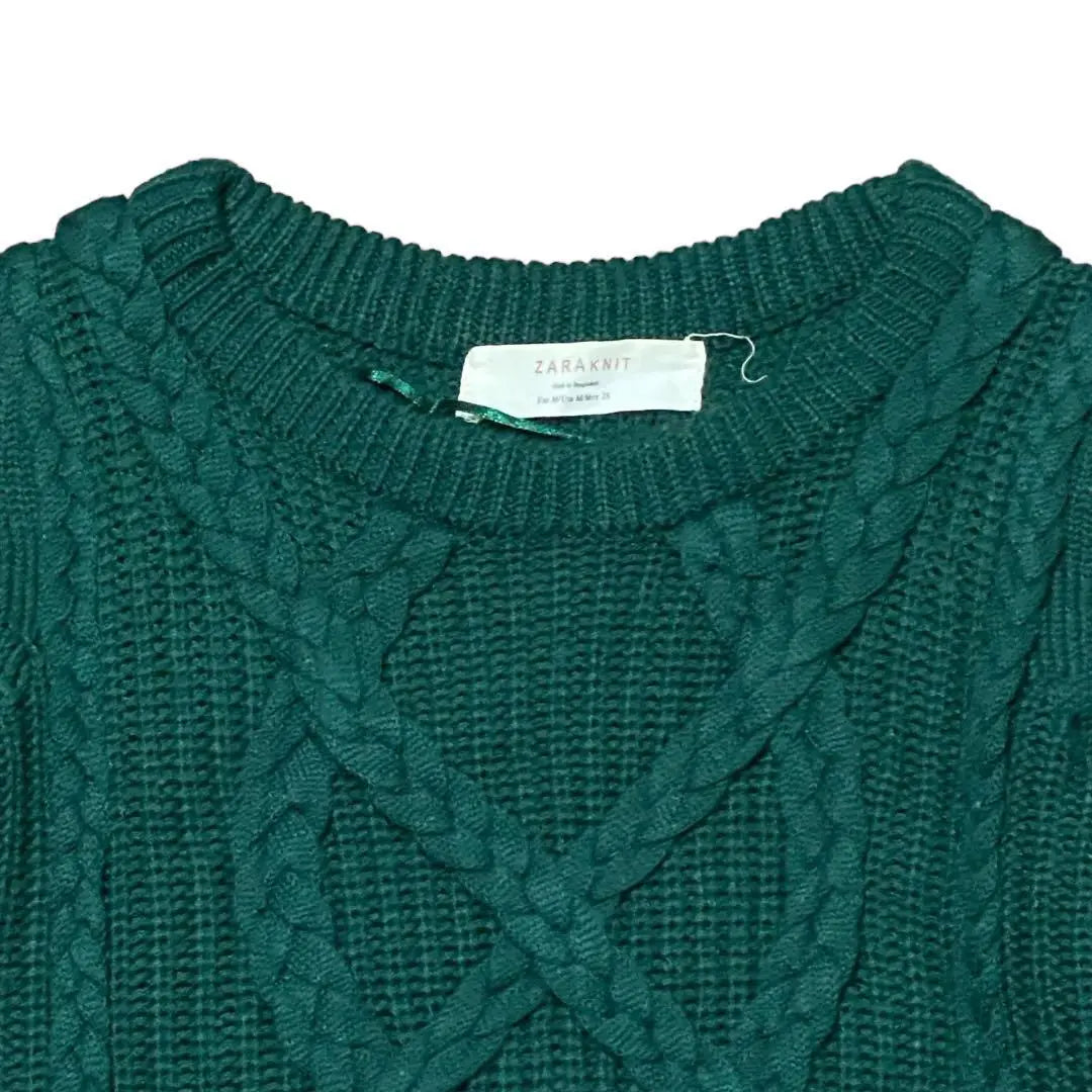 [ZARA KNIT] Suéter de punto verde lindo para mujer