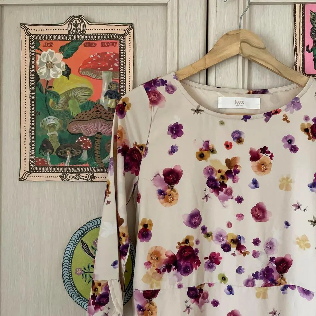 63 TOCCO Camisa de una pieza con estampado floral hasta la rodilla Tops femeninos