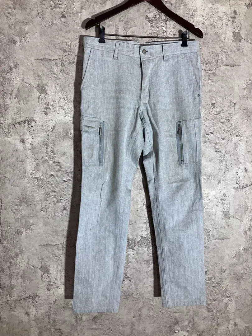 ☘️renoma snow denim cargo pants jeans with zipper pocket XL