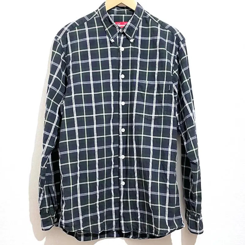 Rare Model Supreme Genuine Plaid Shirt Long Sleeve Check Shirt