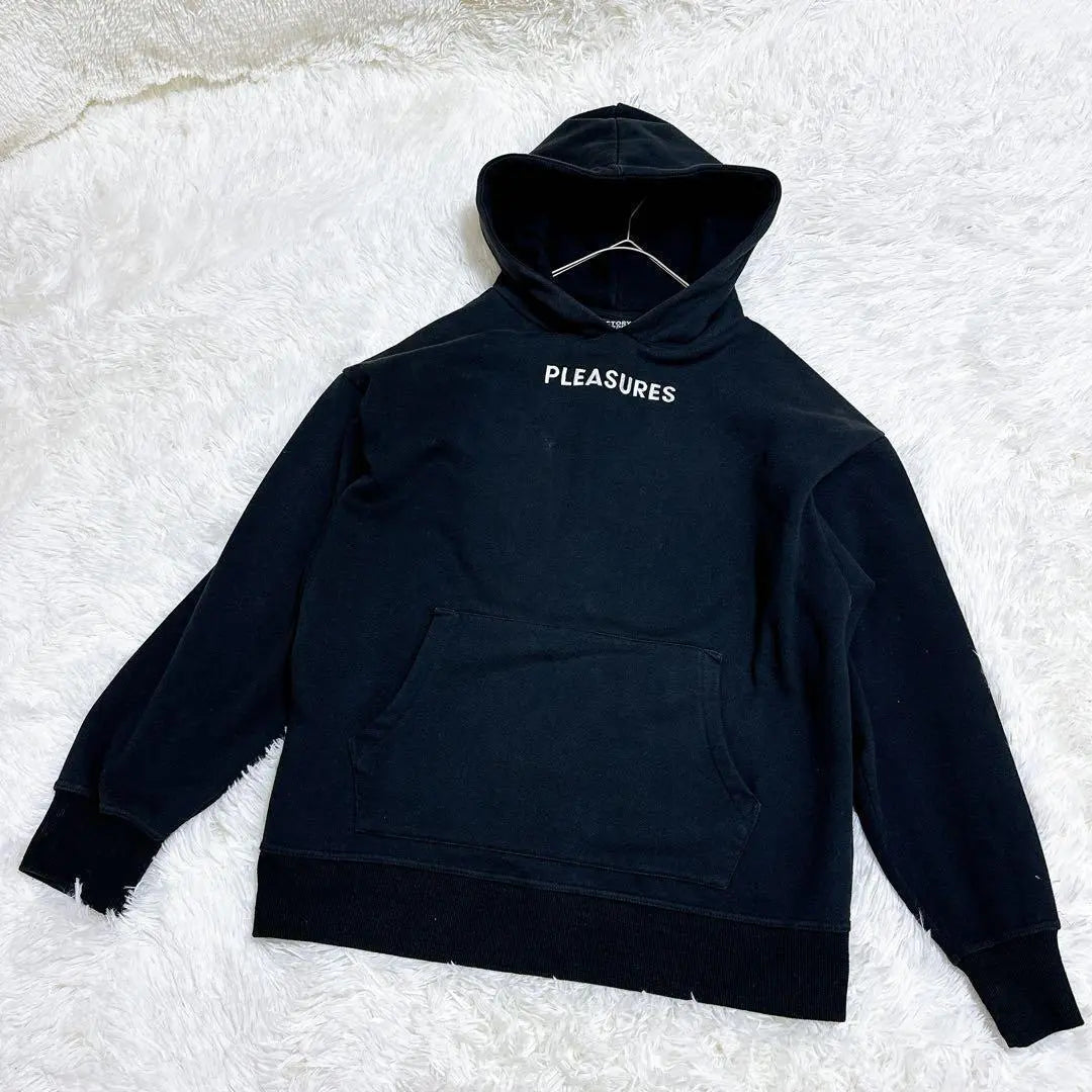 PLEASURES Factory Records collaboration hoodie, size L, black