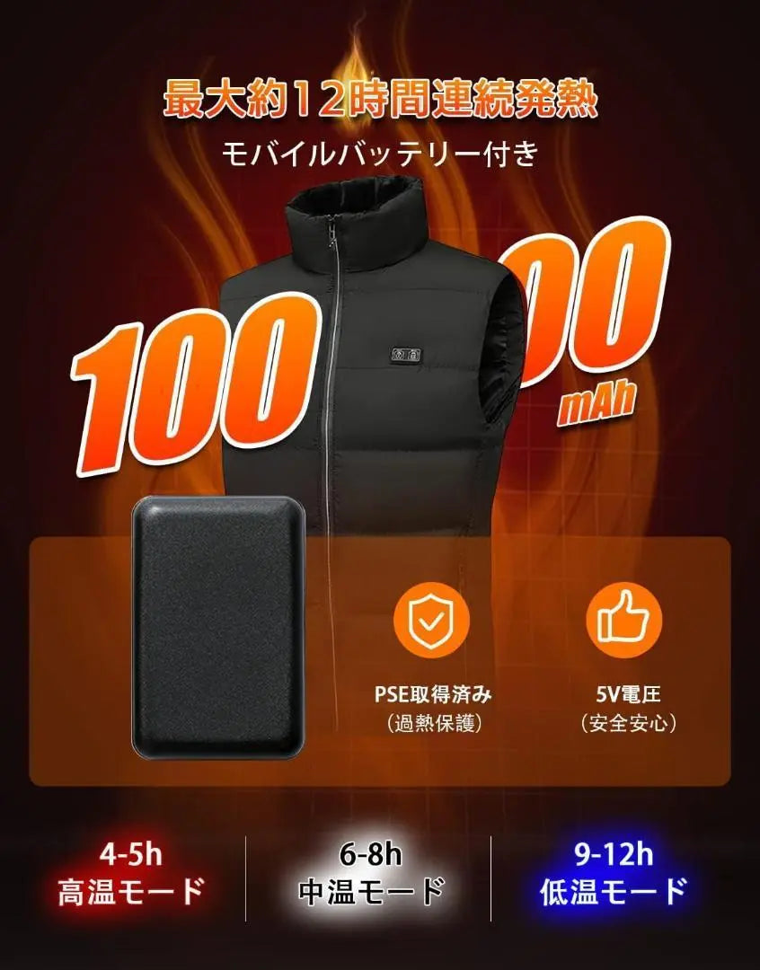 ✨New✨ Unopened electric heat vest 13 locations heat generation 10,000mAh heating vest