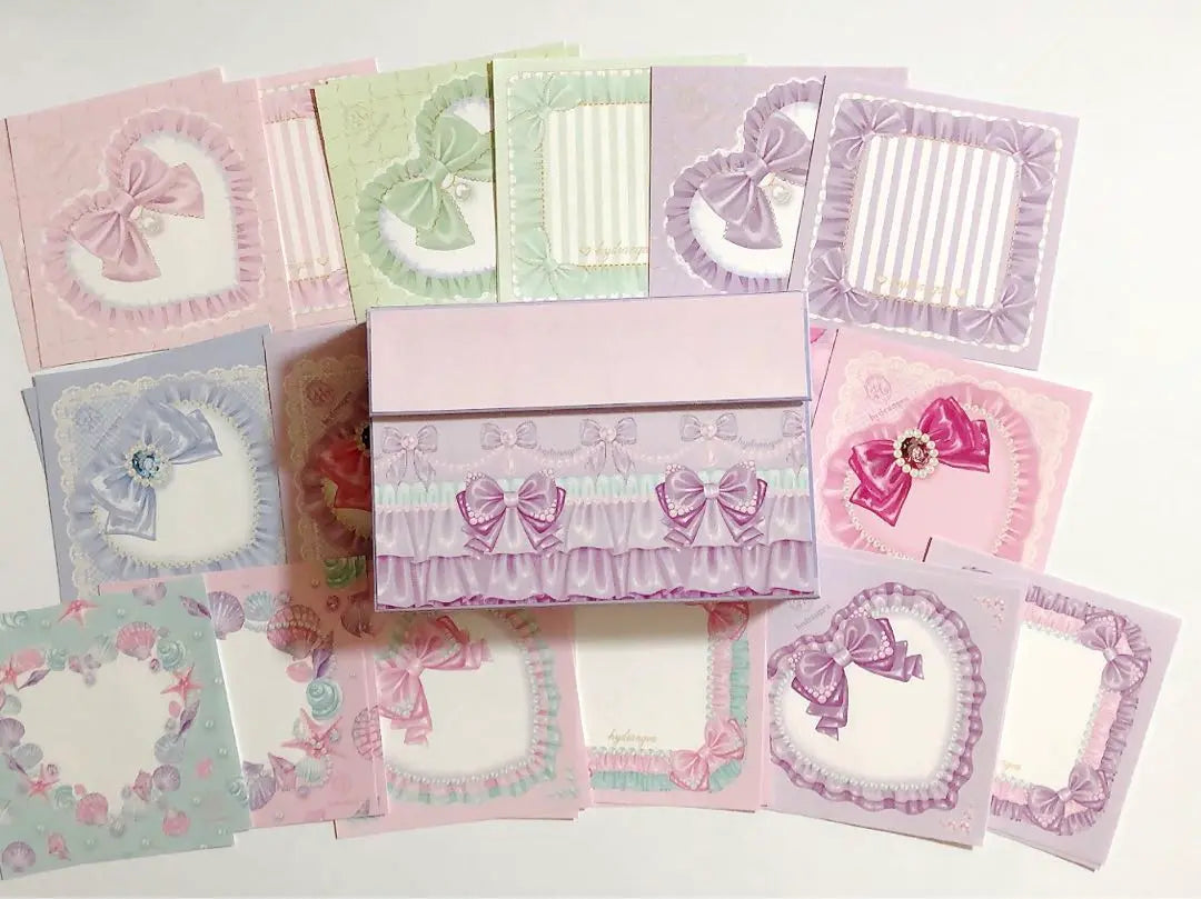 Hydrangea Handmade Bellows Files and Memo Sets Pastel