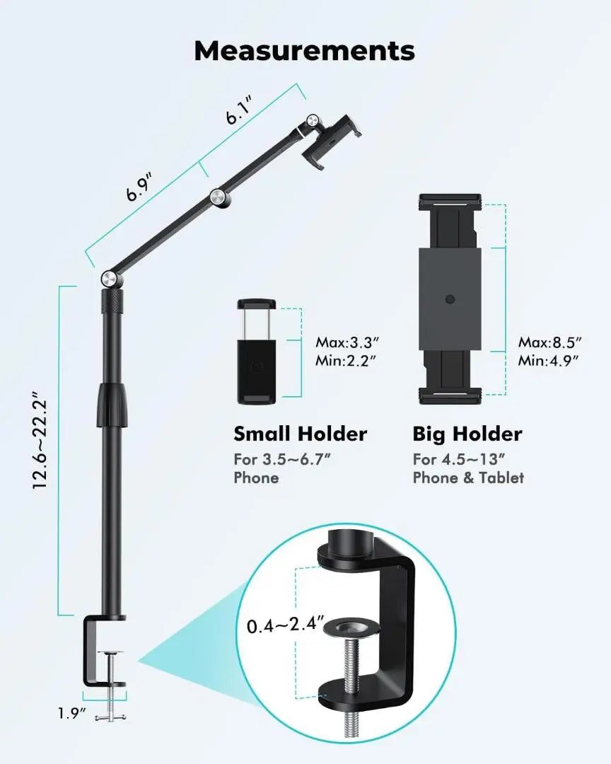 Tablet phon overhead stand desktop stand