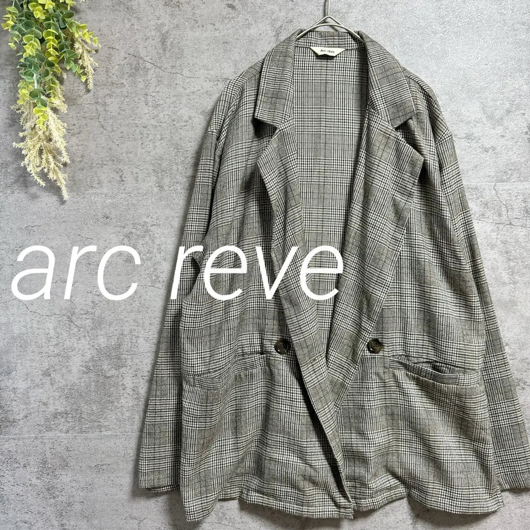 Arc Lave Tailored Jacket Check Pattern Double Breast Haori | アークレーヴ　テーラードジャケット　チェック柄　ダブルブレスト　羽織り