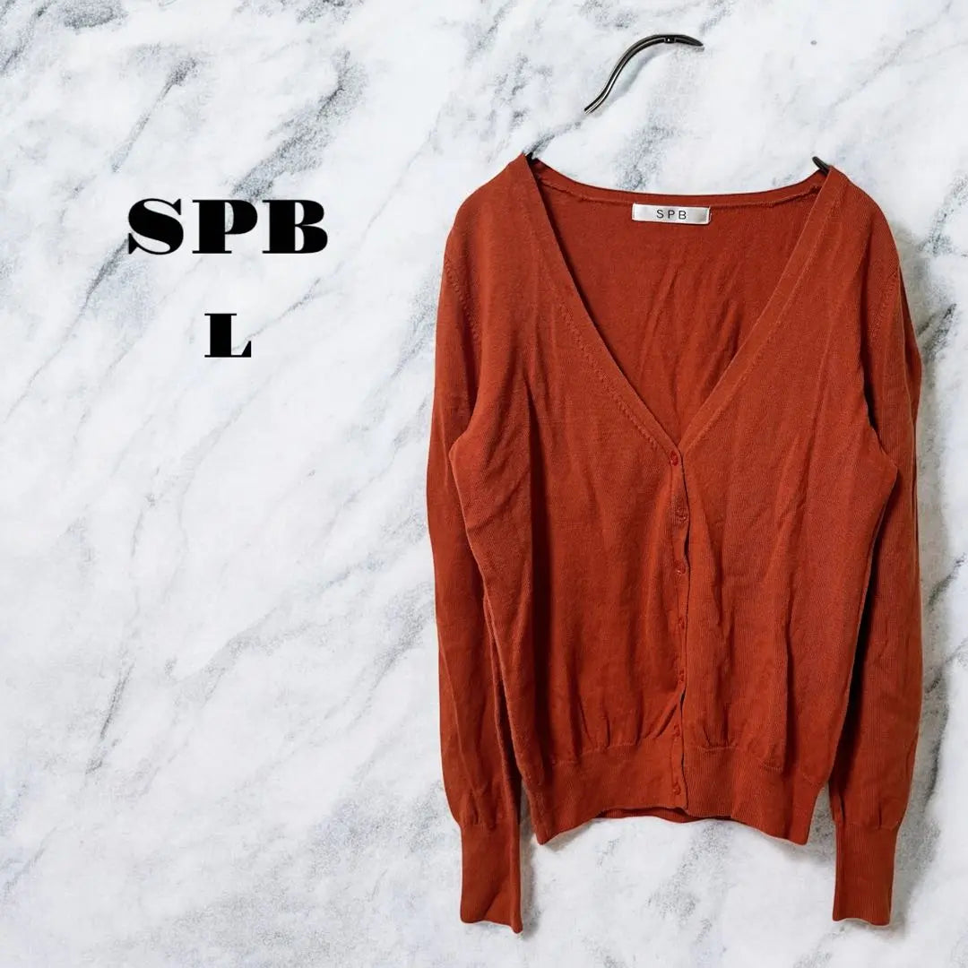 [Good Condition] SPB Orange V-Neck Cardigan Women's Tops [L]