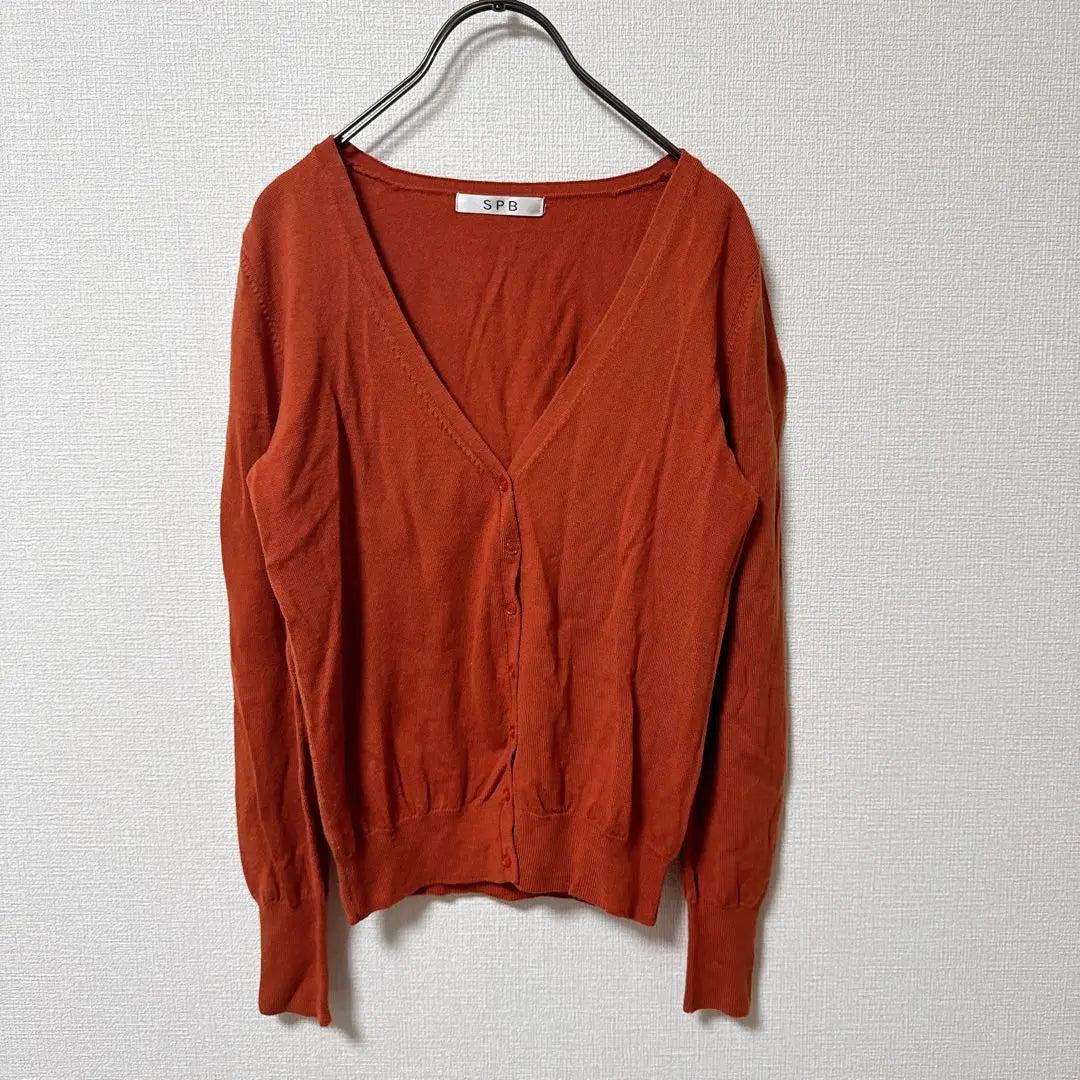 [Good Condition] SPB Orange V-Neck Cardigan Women's Tops [L]