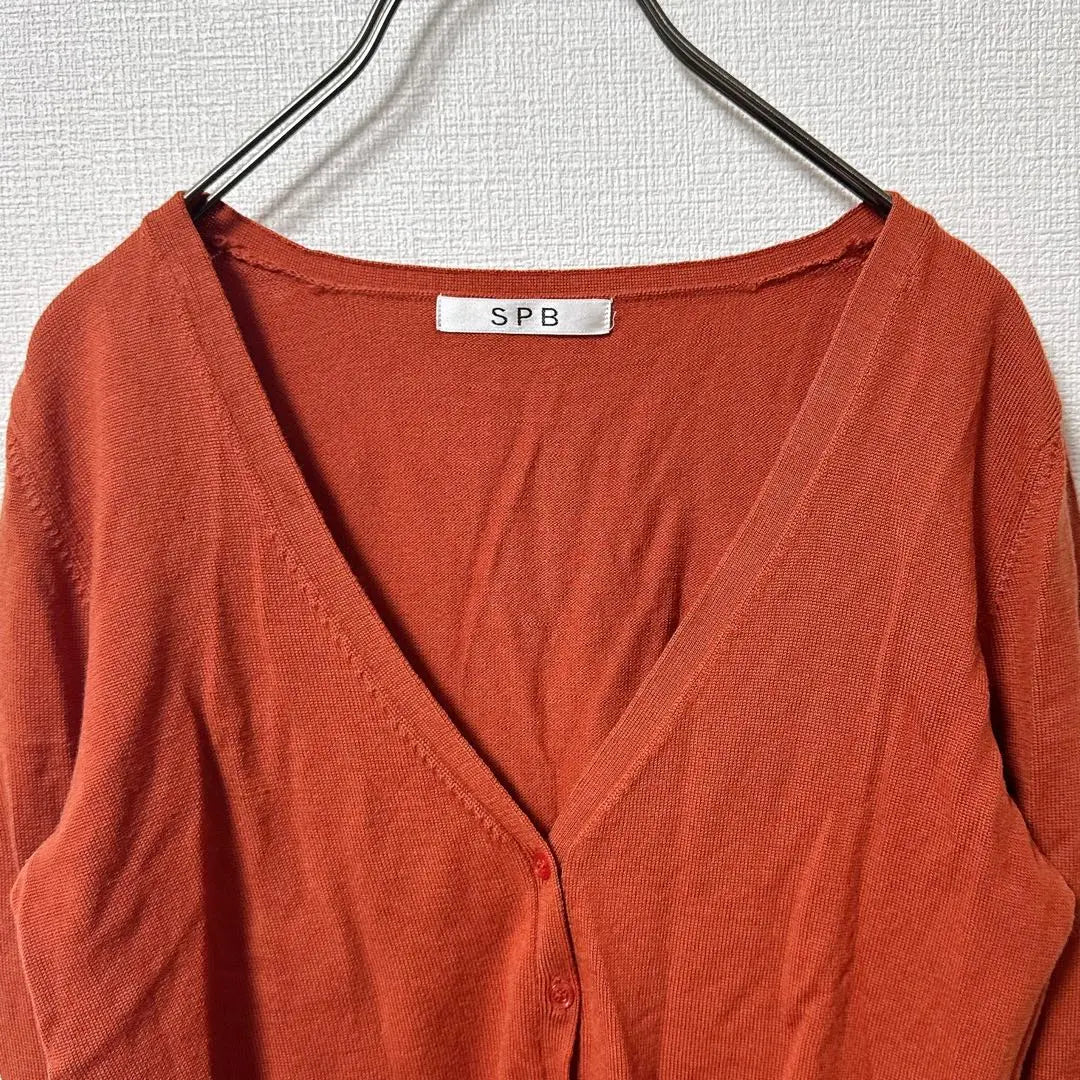 [Good Condition] SPB Orange V-Neck Cardigan Women's Tops [L]