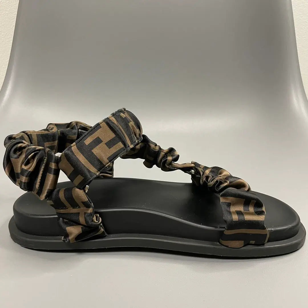 [Good condition] FENDI Feel Brown Satin Sandals 37 size