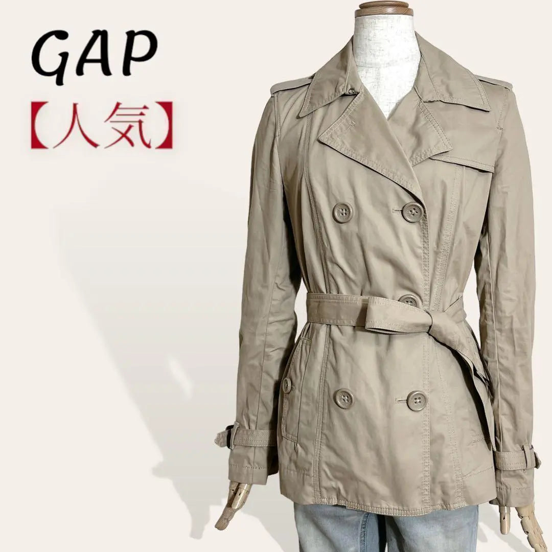 ❤️Popular Gap Beige Double Button Cool Half Trench Coat S