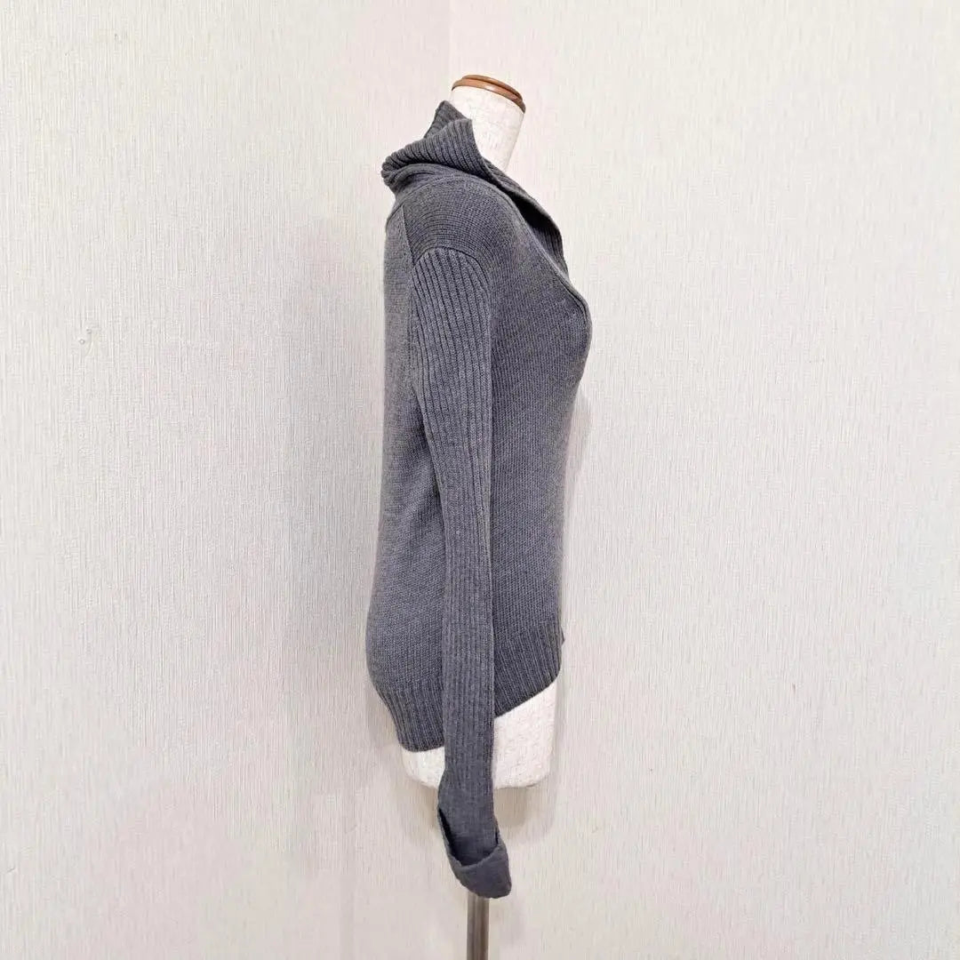 23rd Ward [38] Shawl-collar-style rib knit, toggle button, long-sleeved sweater, gray, wool