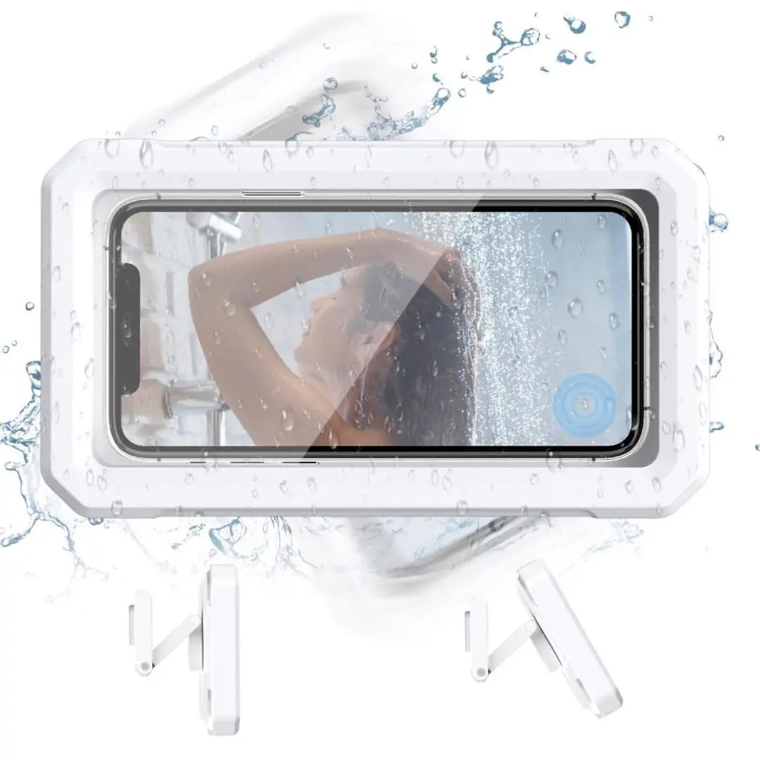 Smartphone waterproof case wall-mounted comfortable touch Face ID authentication compatible Strong adhesive