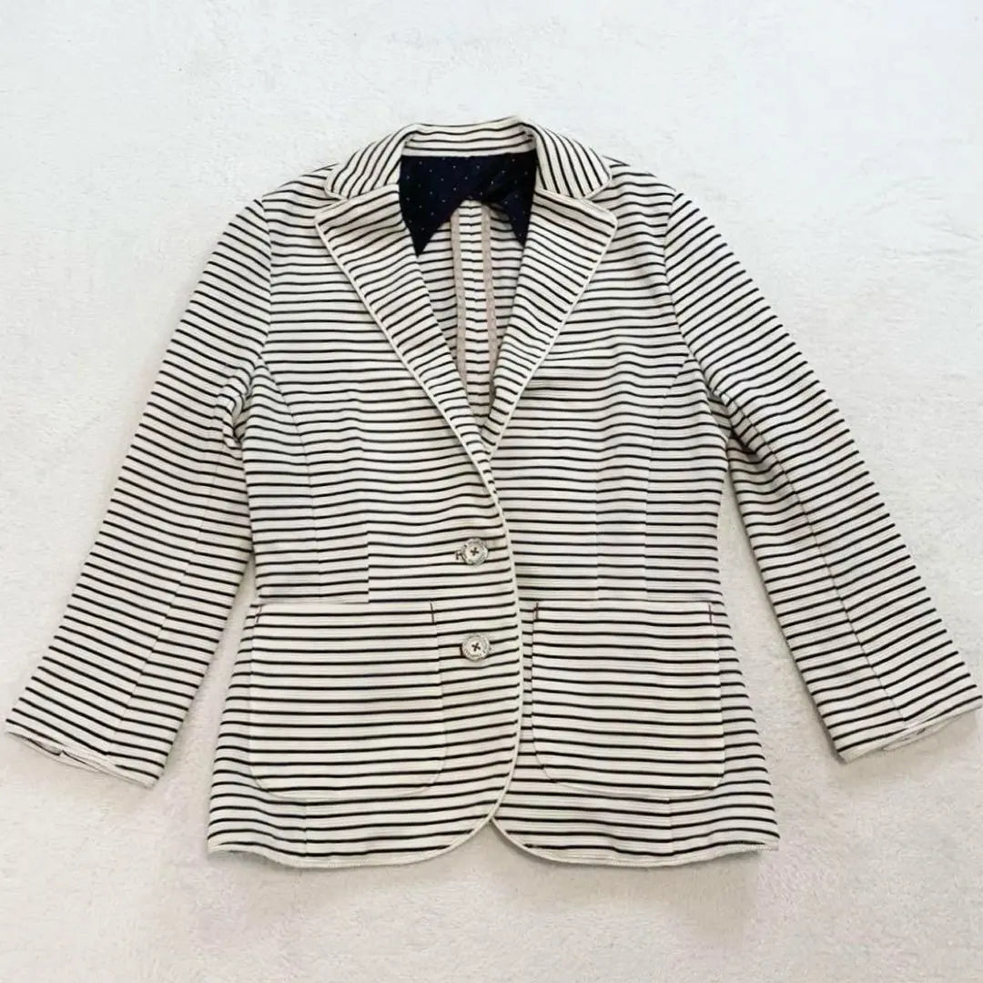 Double standard clothing striped casual jacket logo button elegant