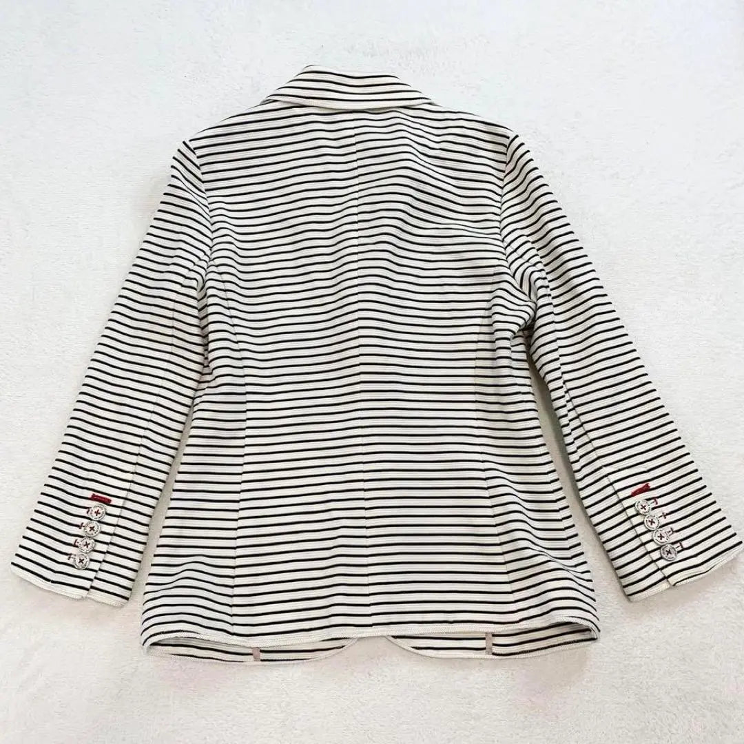 Double standard clothing striped casual jacket logo button elegant