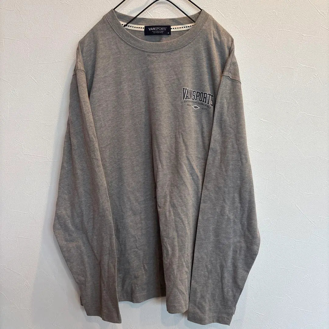 QM1204 VANSPORTS Long Sleeve T -shirt Gray Back Print Men's M | QM1204 VANSPORTS 長袖tシャツ グレー　バックプリントメンズM