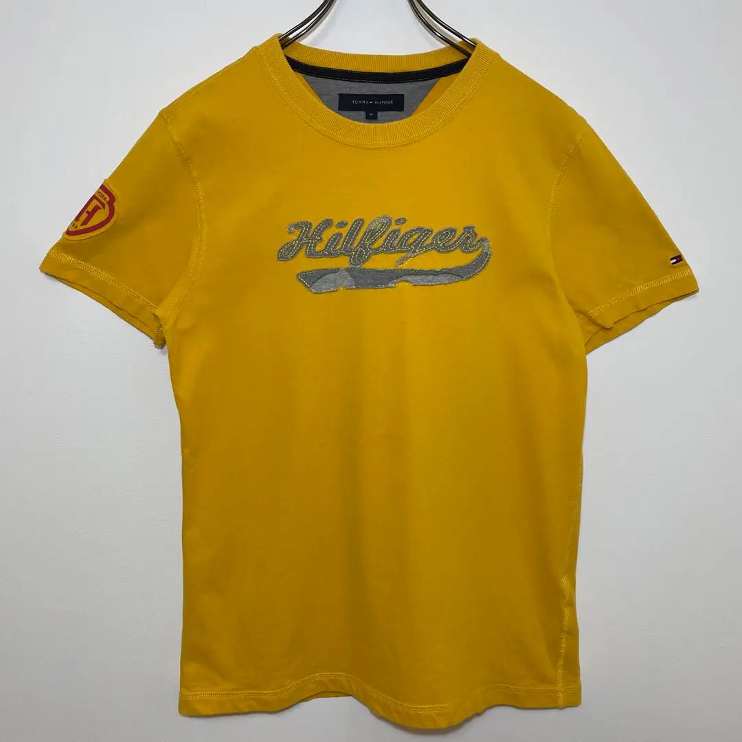 Tommy Hilfiger T-shirt Size M Big logo Vintage processing Rare Used clothing