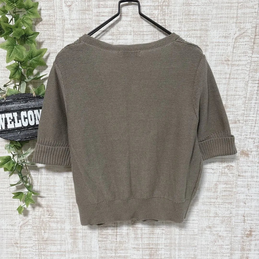 [en-suey] Encue Tops 42 XL Knit Short Sleeve Key Neck