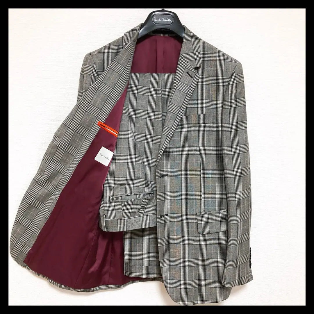 [Beauty] Paul Smith Setup Suit Check Pattern Gray L size