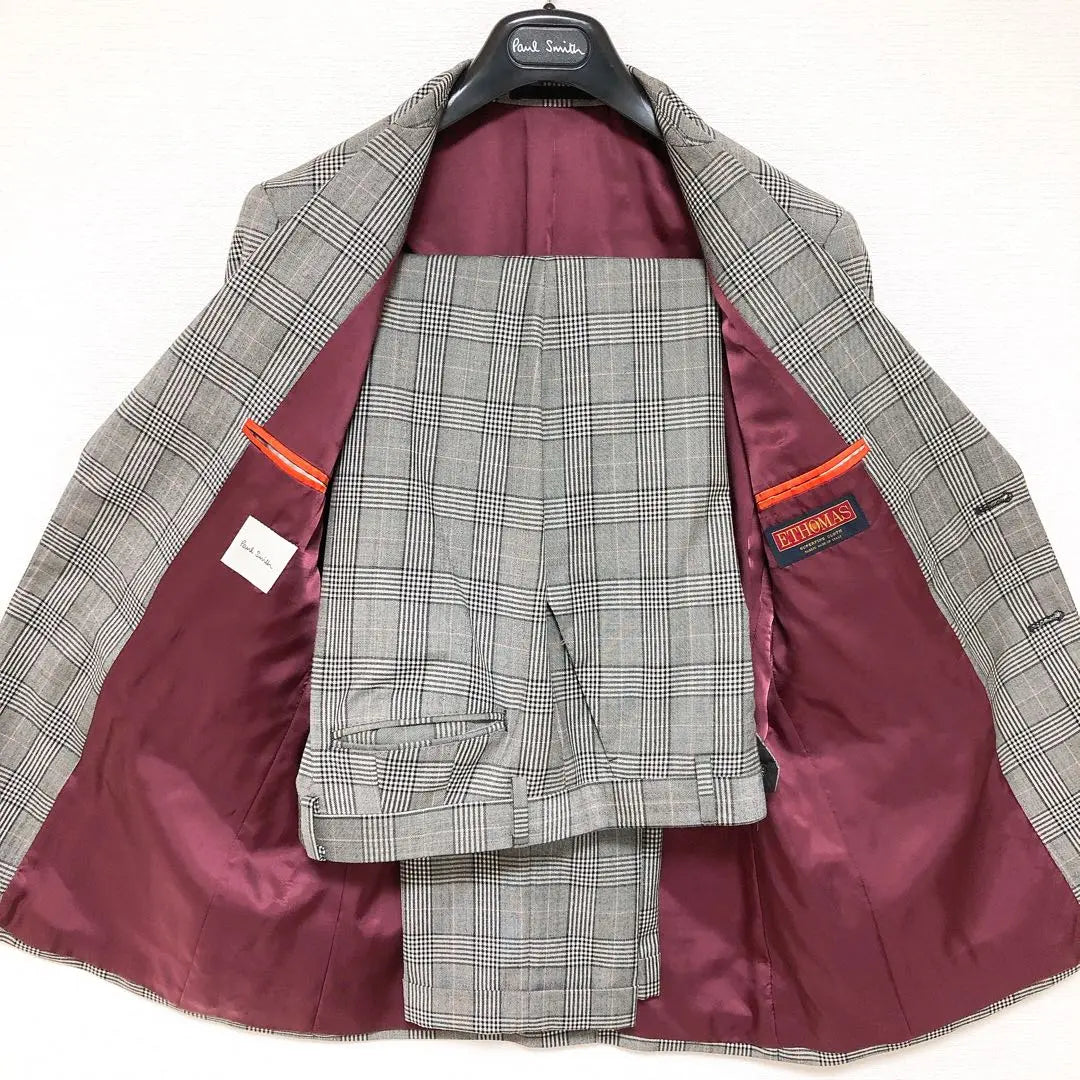 [Beauty] Paul Smith Setup Suit Check Pattern Gray L size