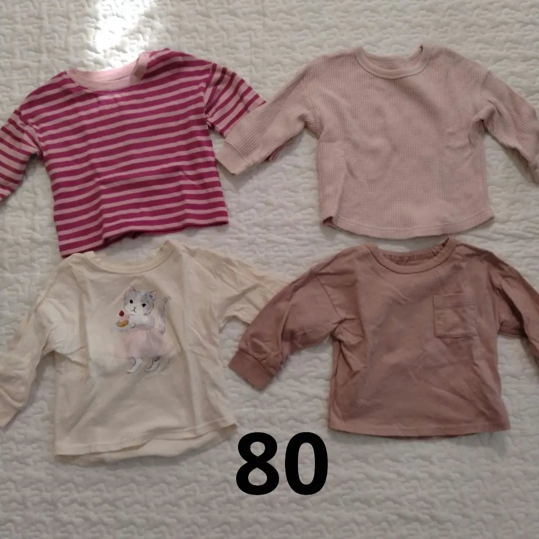 Girls long sleeves 4 pieces set 80 size UNIQLO GU | 女の子　長袖　4枚セット　80サイズ　ユニクロ　GU