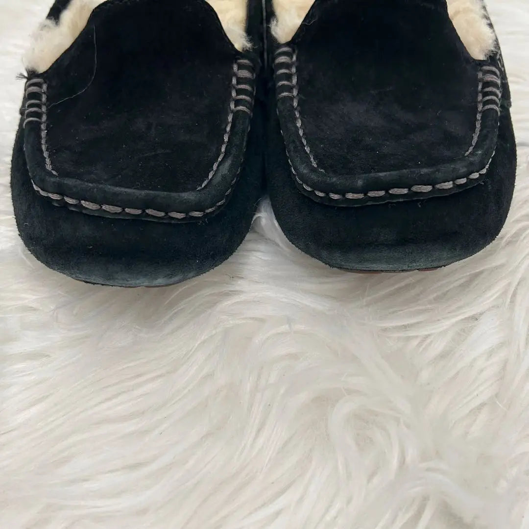 UGG Moccasin Loafers Ansley Fur 23cm Black Slip-on