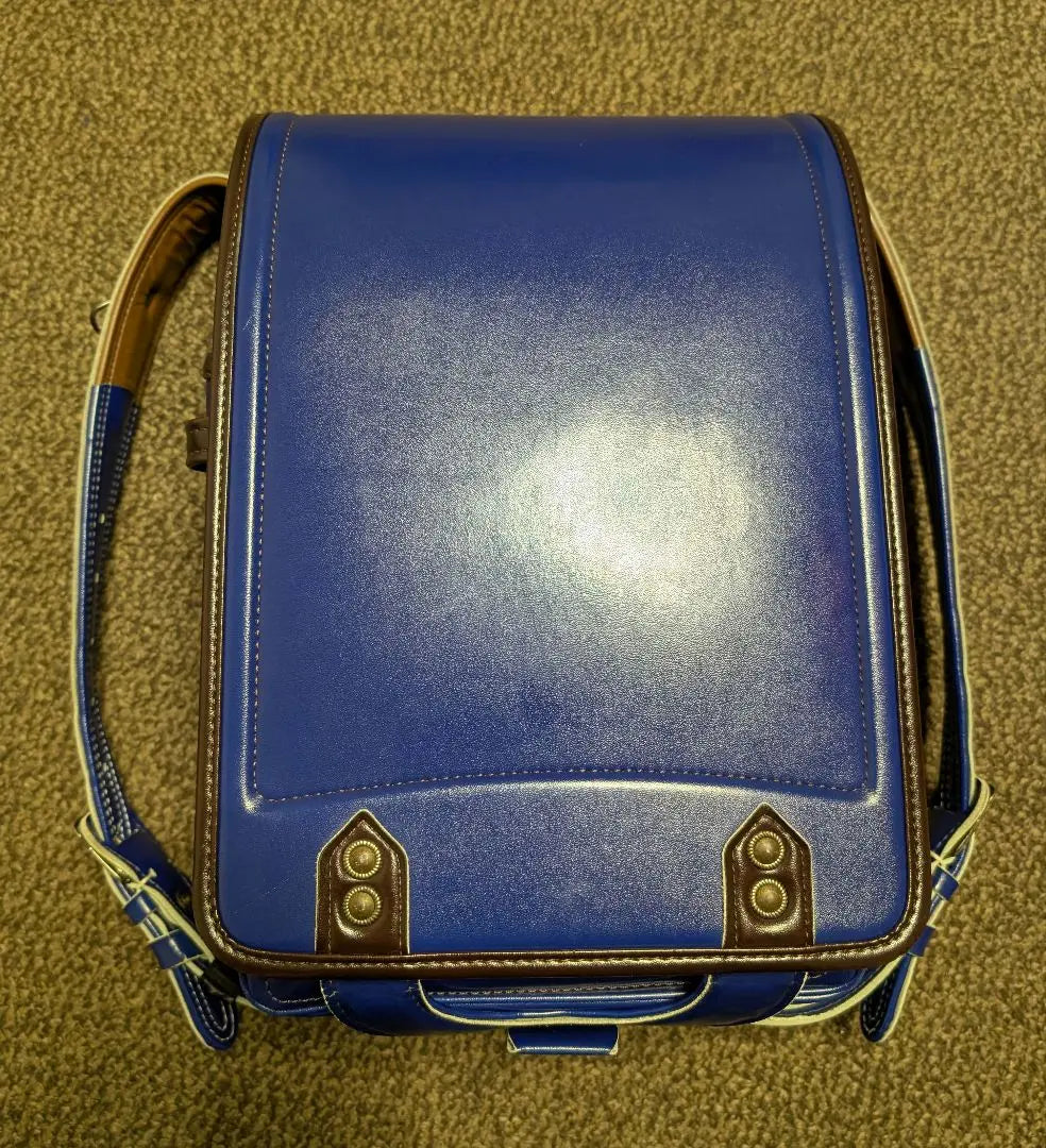 Synthetic leather school bag [Venice blue color]