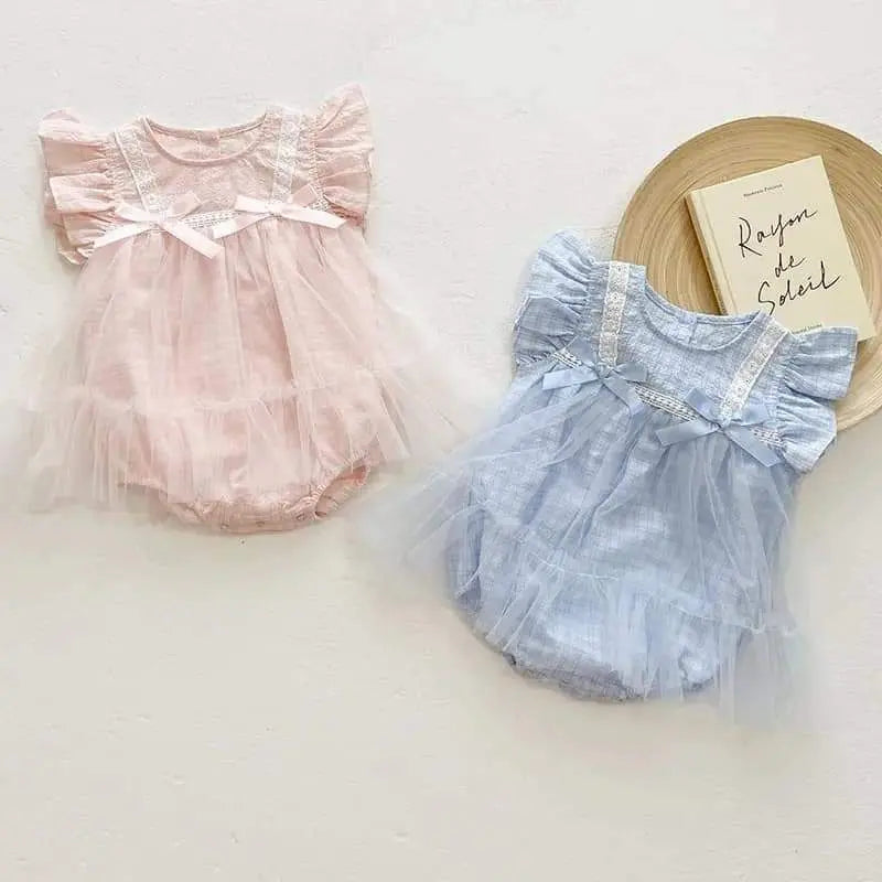 80 Ribbon Tutu Romper Pink Girls Fluffy Tulle Fabric 1