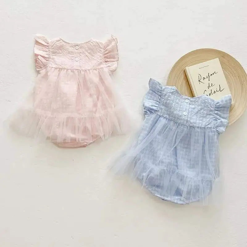 80 Ribbon Tutu Romper Pink Girls Fluffy Tulle Fabric 1