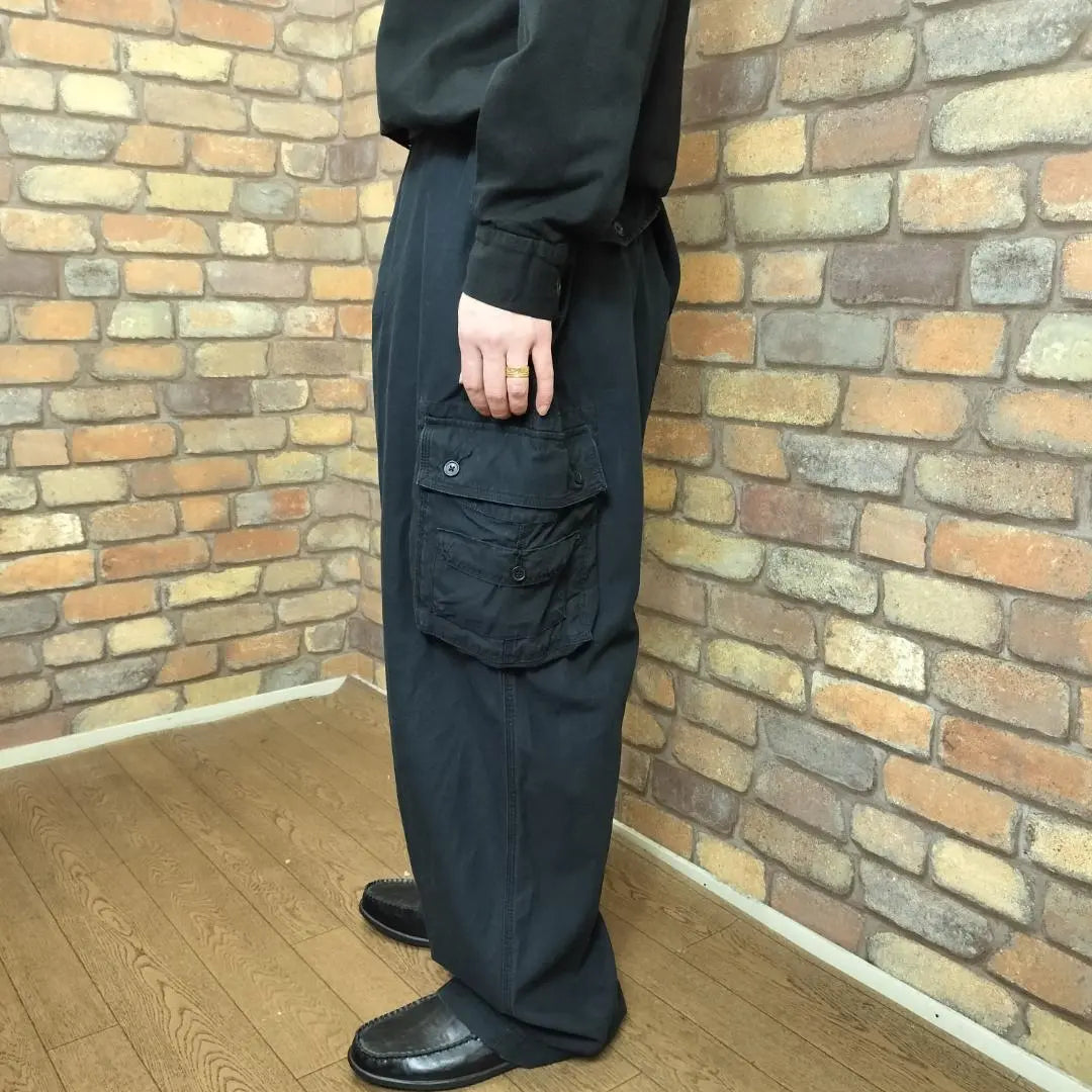 ★Super BIG!!★Beautiful silhouette★USA vintage clothing wide cargo pants CA1-016