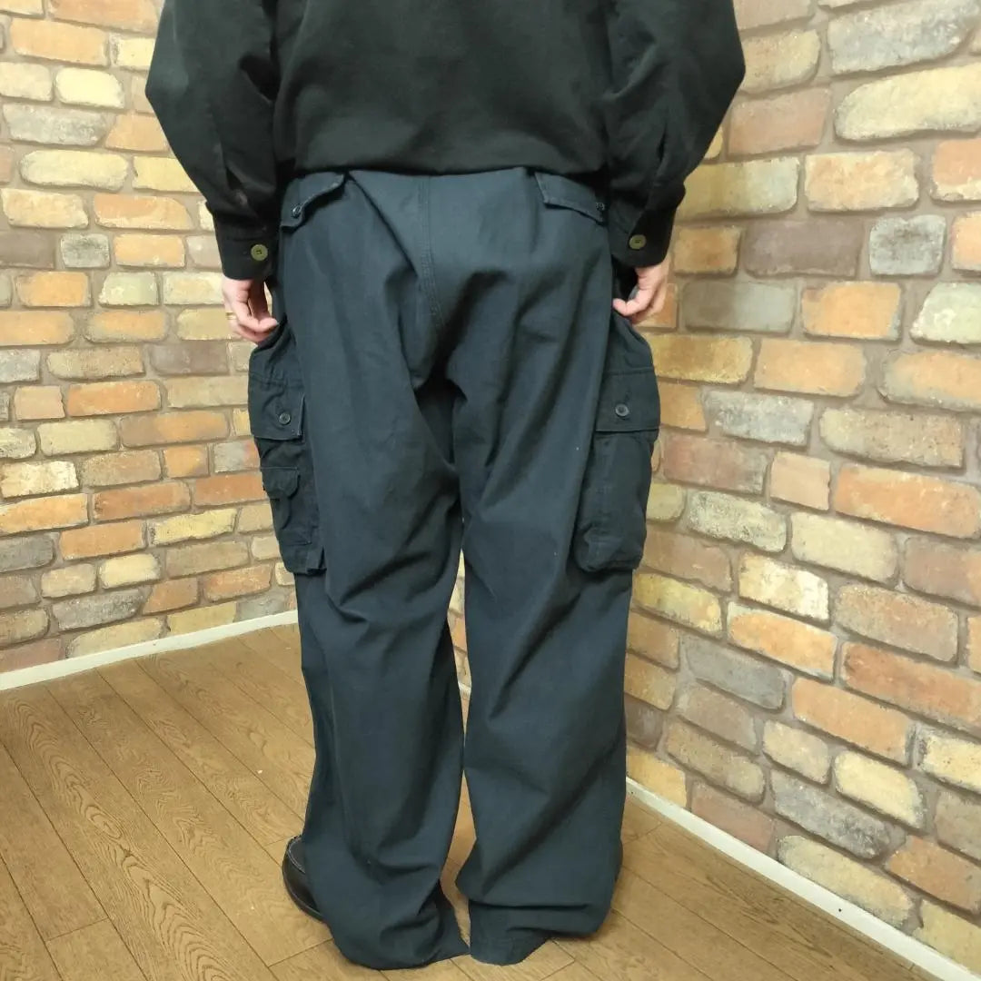 ★Super BIG!!★Beautiful silhouette★USA vintage clothing wide cargo pants CA1-016