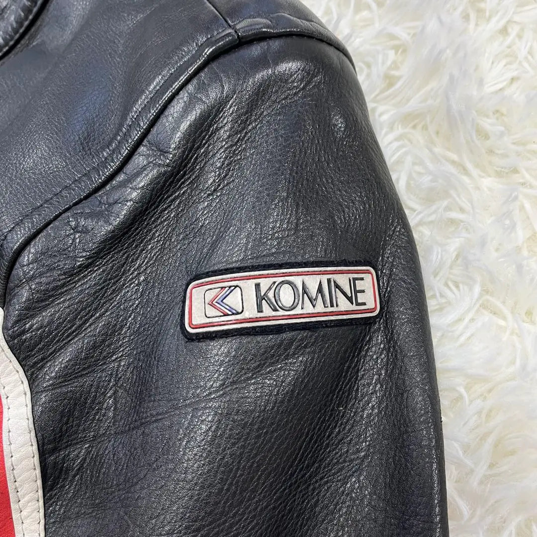 Popular ✨ KOMINE Leather Jacket Leather Jacket XL Red x Black