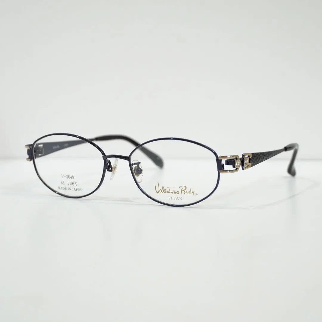 Brand new, unused, made in Japan, high-quality black purple glasses frame with side design, black