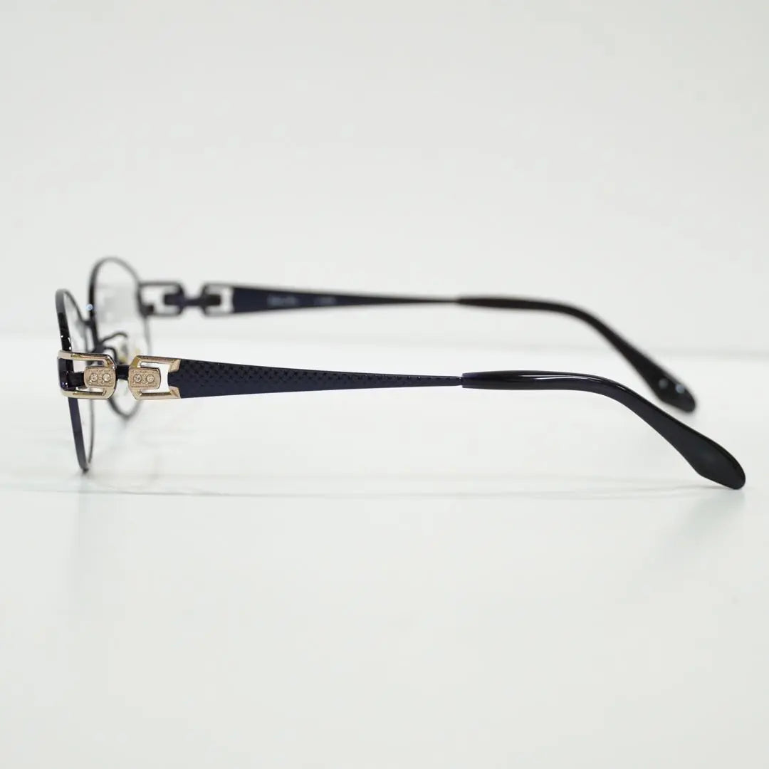 Brand new, unused, made in Japan, high-quality black purple glasses frame with side design, black