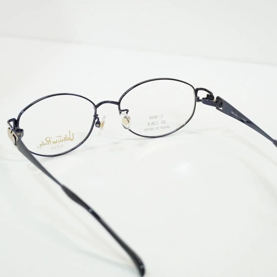 Brand new, unused, made in Japan, high-quality black purple glasses frame with side design, black