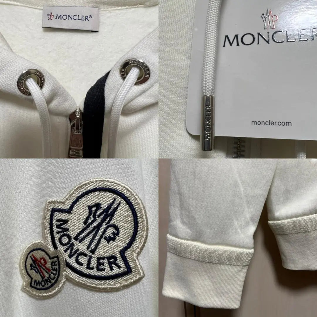 Brand new and unused, guaranteed to be authentic ☆ MONCLER double patch parka XXL Ivory