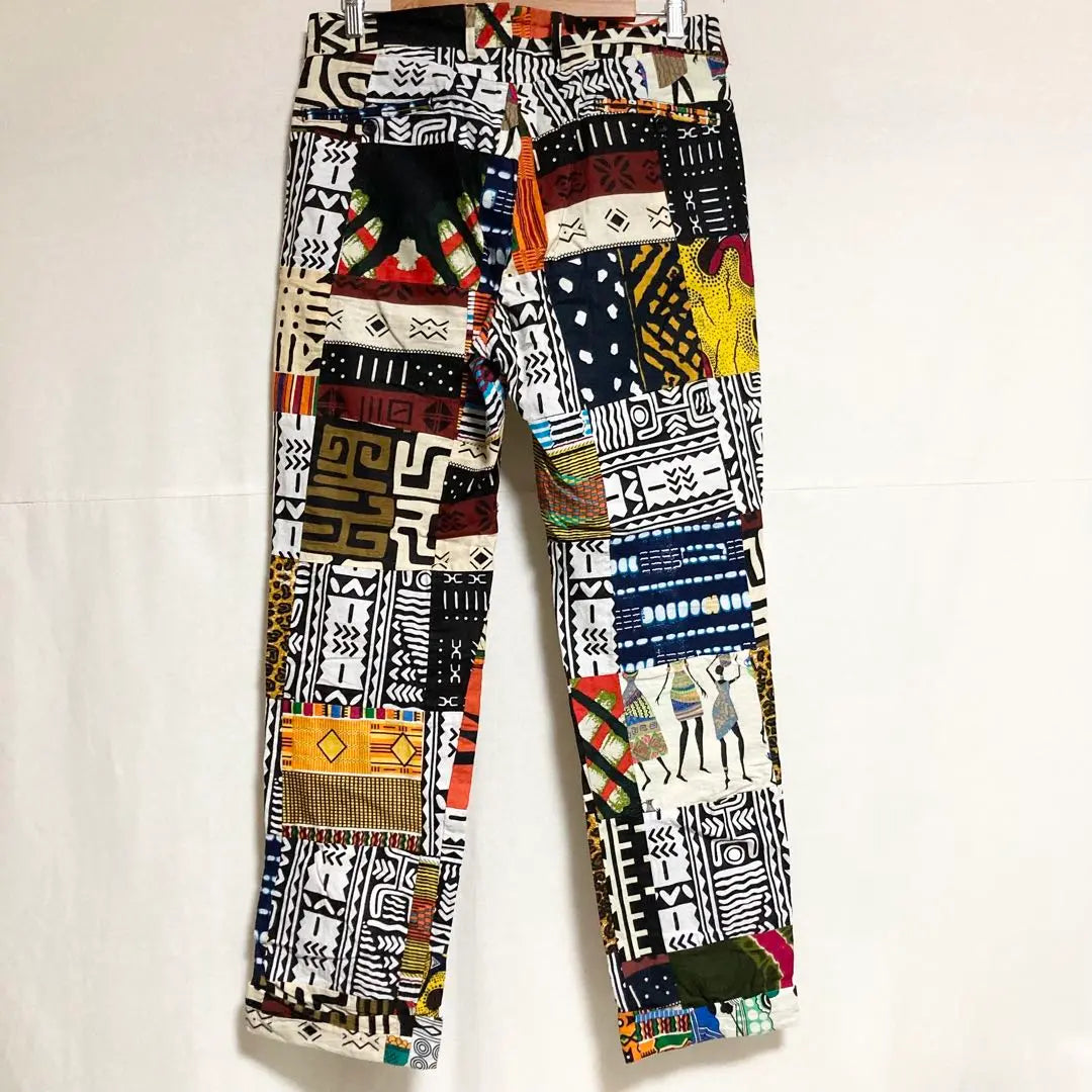 Talla 32! EngineeredGARMENTS Pantalones africanos de patchwork | サイズ32！ENGINEEREDGARMENTS アフリカンパッチワークパンツ