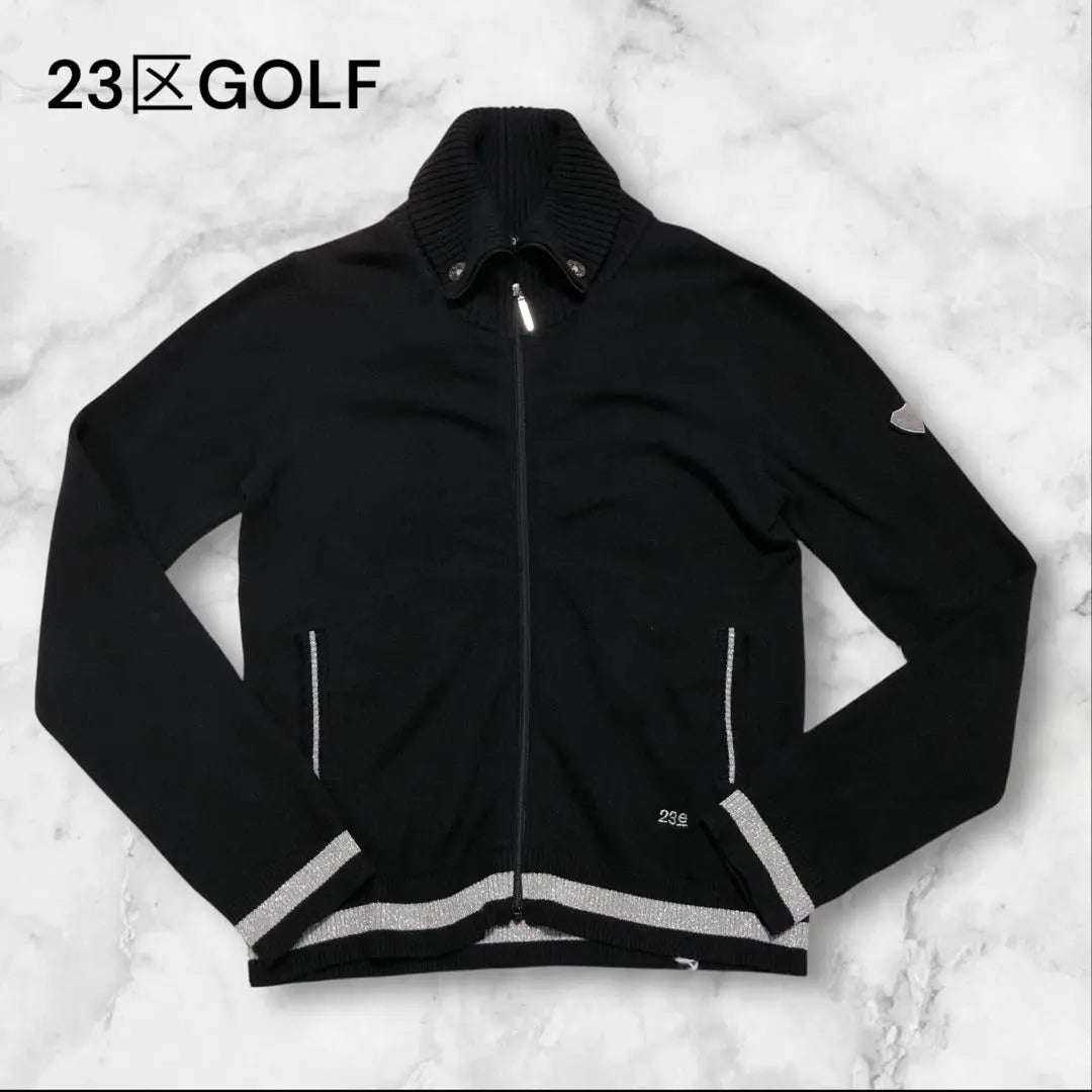 [Rare] 23 Ward GOLF Zip-up Hoodie Ribbed Silver Glitter Button Down