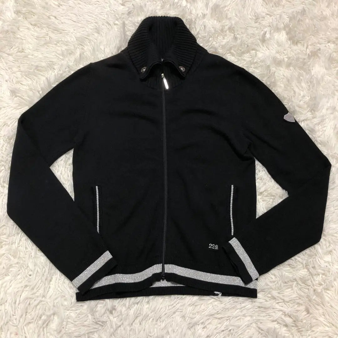 [Rare] 23 Ward GOLF Zip-up Hoodie Ribbed Silver Glitter Button Down