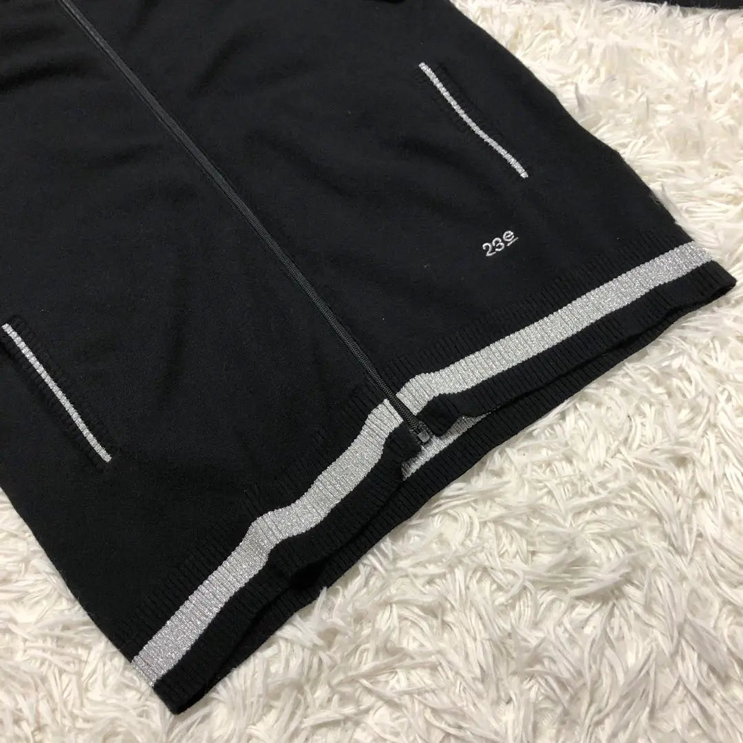 [Rare] 23 Ward GOLF Zip-up Hoodie Ribbed Silver Glitter Button Down