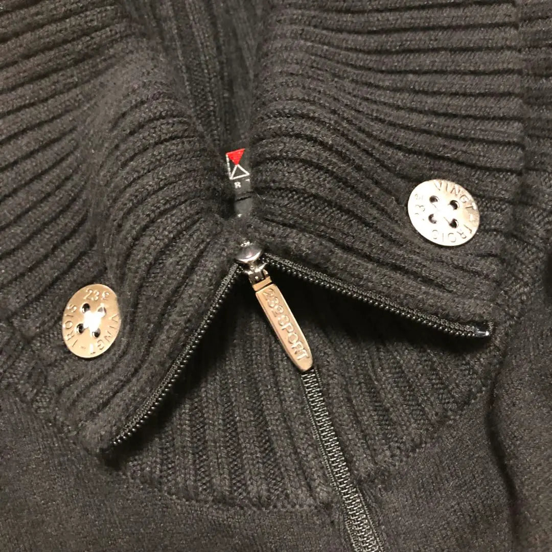 [Rare] 23 Ward GOLF Zip-up Hoodie Ribbed Silver Glitter Button Down