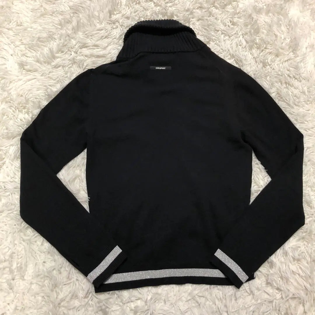 [Rare] 23 Ward GOLF Zip-up Hoodie Ribbed Silver Glitter Button Down