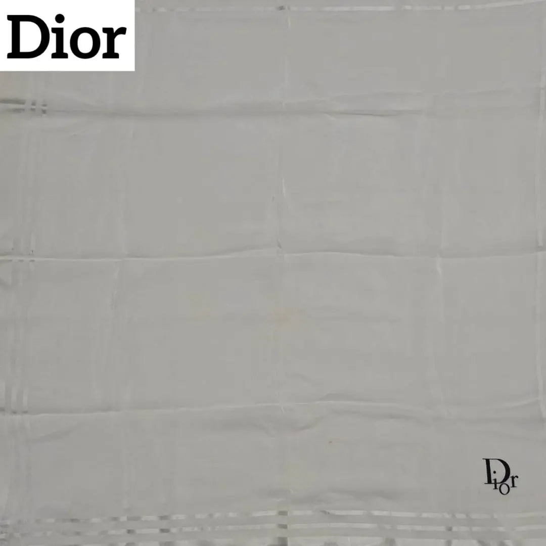 ★Christian Dior★Bufanda Trotter Cuadros Gris Negro Logo