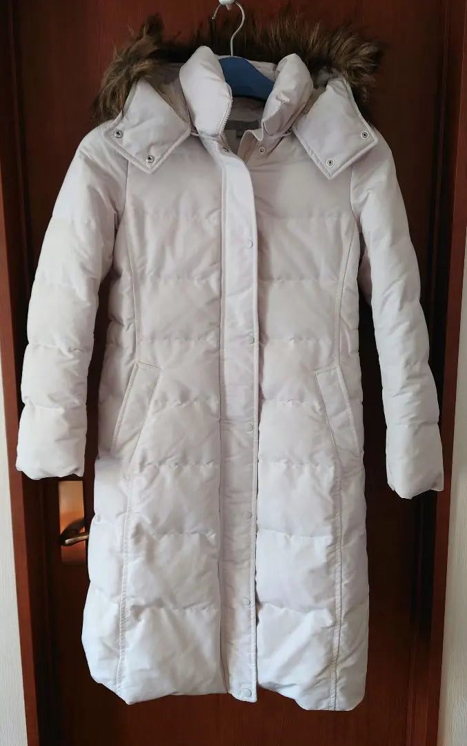 UNIQLO White Long Down Jacket, Beautiful Condition