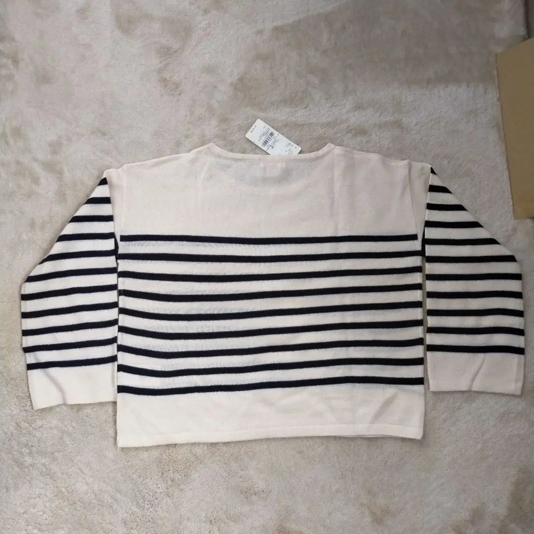 [New / unsuited] Sweater thin border earth EARTH M ladies | 【新品・未着用】セーター　薄手　ボーダー　アース　earth　M　レディース