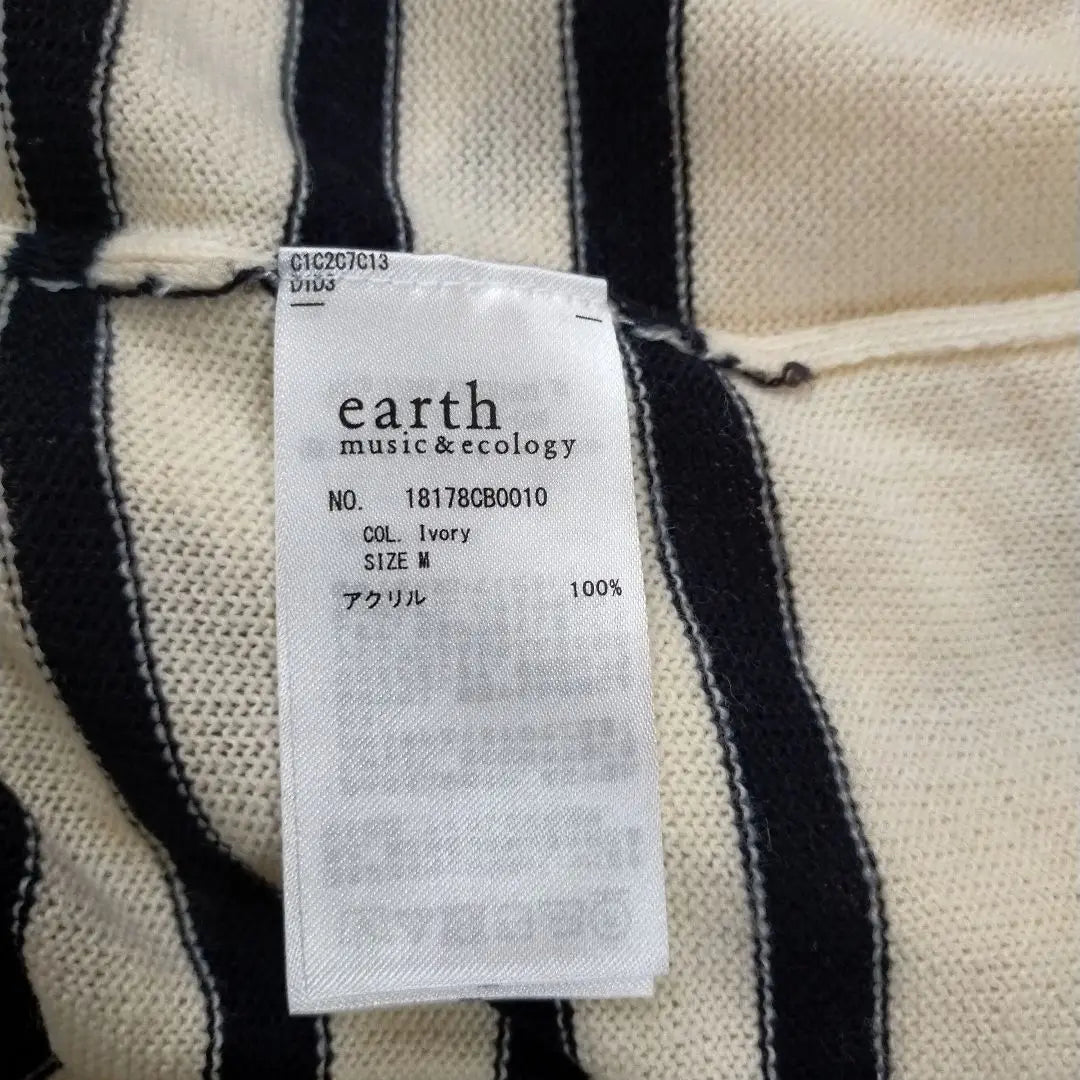 [New / unsuited] Sweater thin border earth EARTH M ladies | 【新品・未着用】セーター　薄手　ボーダー　アース　earth　M　レディース