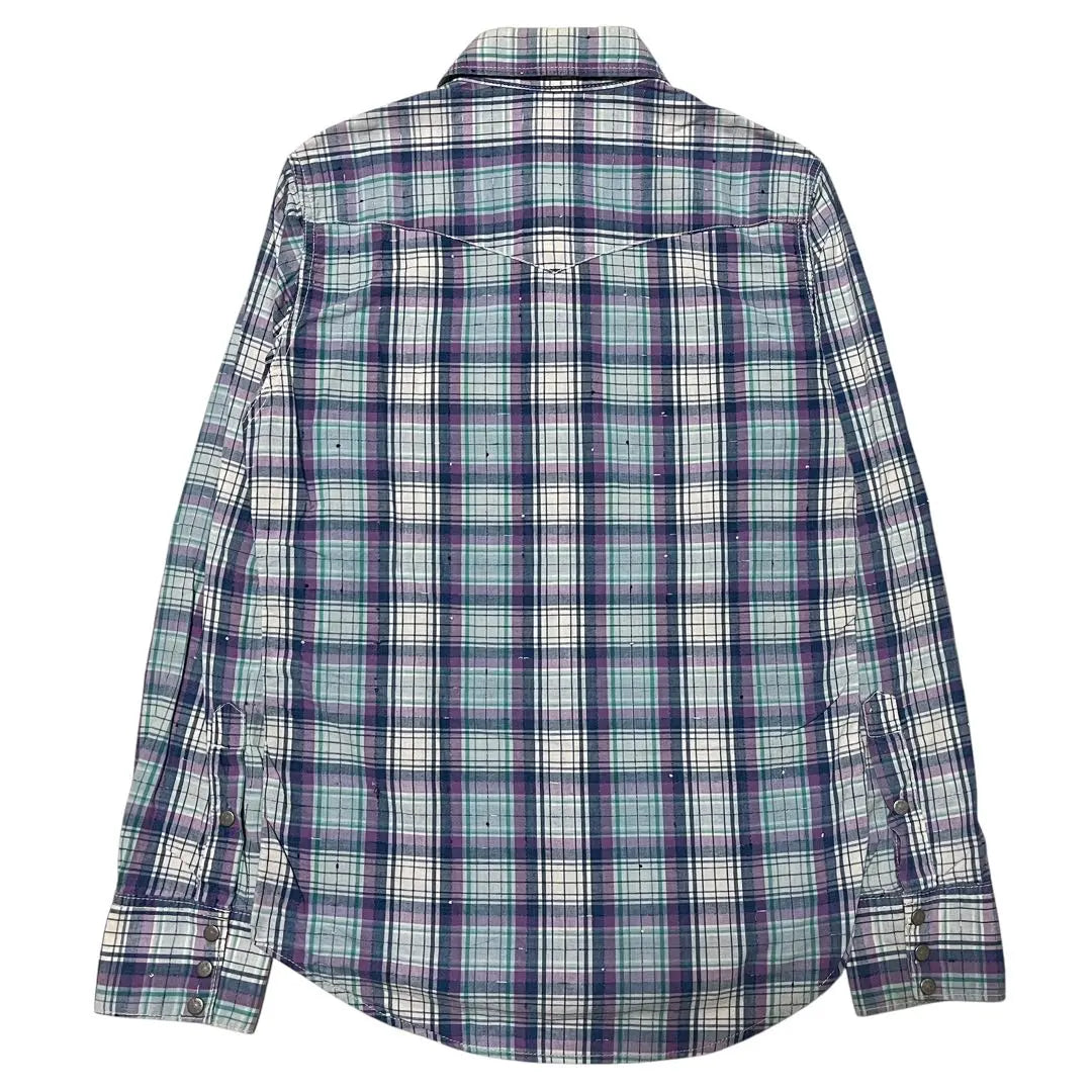 BLUE BLUE Nep Processed Long Sleeve Check Shirt 2