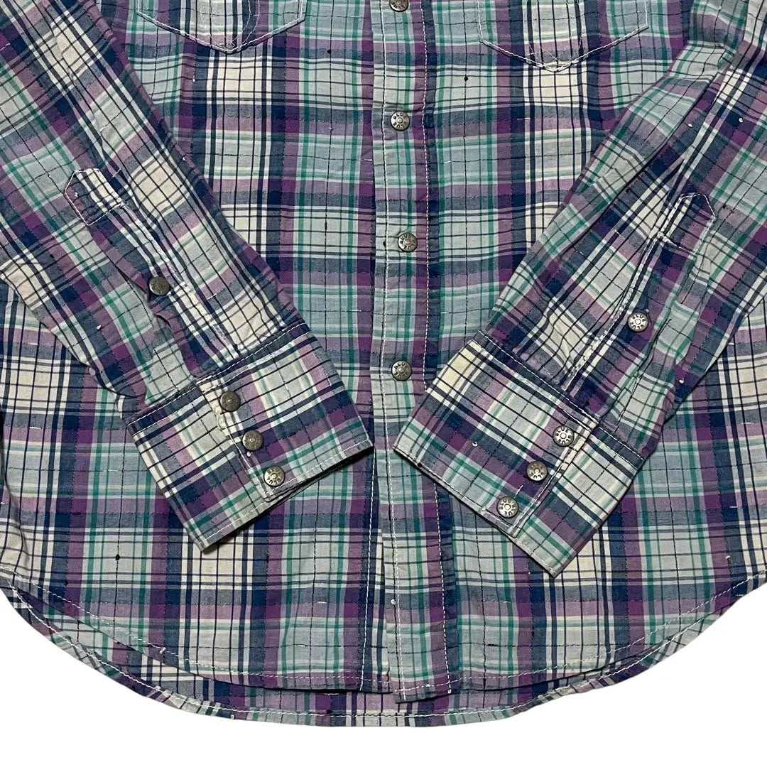 BLUE BLUE Nep Processed Long Sleeve Check Shirt 2